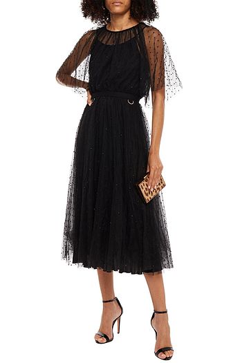 MARIA LUCIA HOHAN Shani embellished belted tulle midi dress