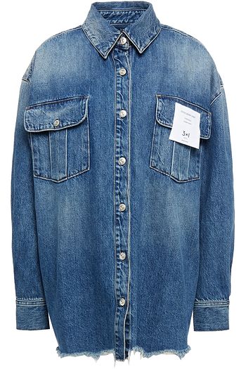 3X1 Erica oversized frayed denim shirt