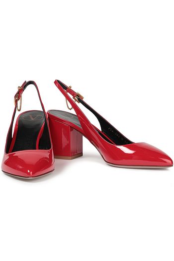 VALENTINO GARAVANI Slingback-Pumps aus Lackleder mit Verzierung