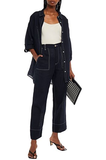 SEAFOLLY Linen straight-leg pants