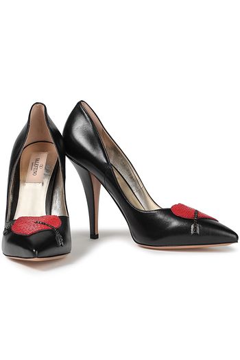 VALENTINO GARAVANI Embellished leather pumps