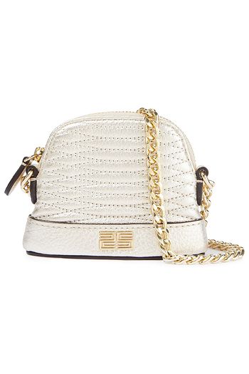 SANDRO Metallic quilted leather shoulder bag