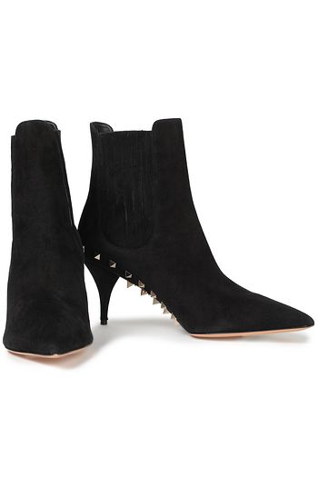 VALENTINO GARAVANI Rockstud Ankle Boots aus Veloursleder