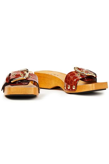 MARNI Sandalen aus Lackleder mit Krokodileffekt und Schnalle