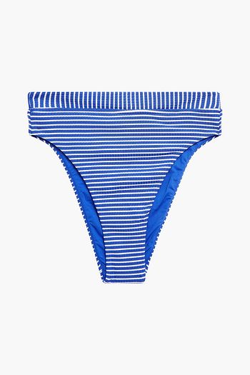 SEAFOLLY Go Overboard striped ribbed high-rise bikini briefs
