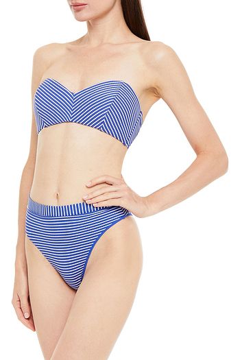 SEAFOLLY Go Overboard striped ribbed high-rise bikini briefs
