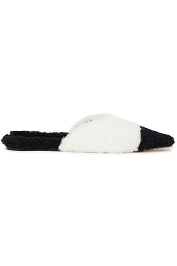 MARNI Two-tone shearling slippers