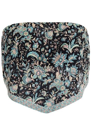 BA&SH Bimba strapless cropped floral-print woven top