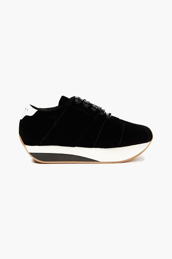MARNI Sneakers aus Samt mit Lederbesatz