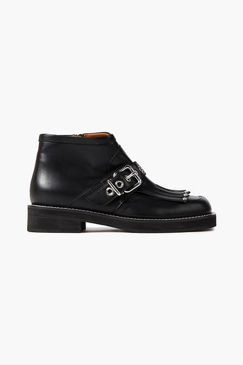 MARNI Ankle Boots aus Leder mit Fransen