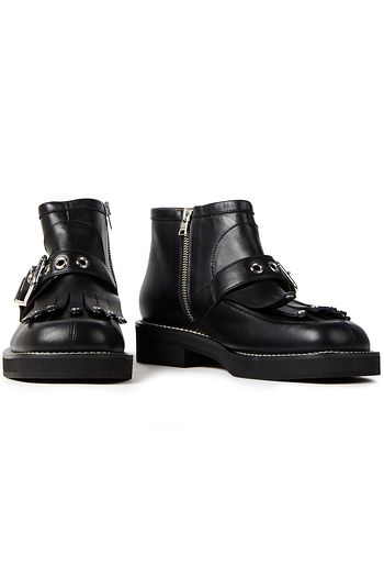 MARNI Ankle Boots aus Leder mit Fransen