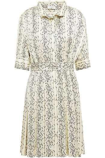 SANDRO Shirel printed satin-jacquard mini shirt dress