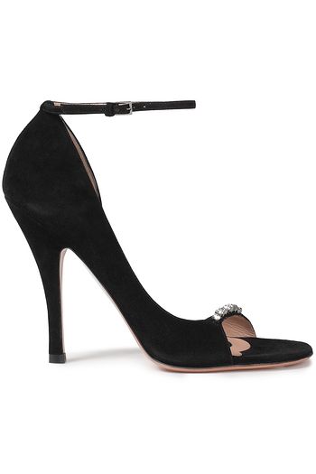 VALENTINO GARAVANI Crystal-embellished suede sandals