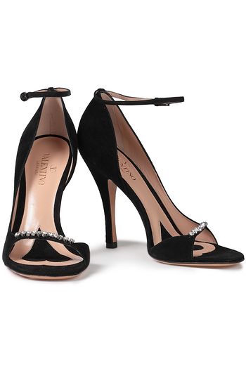 VALENTINO GARAVANI Crystal-embellished suede sandals