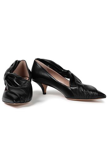 VALENTINO GARAVANI Bow-embellished leather pumps