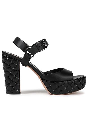 VALENTINO GARAVANI Rockstud Spike quilted leather platform sandals