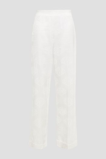 SANDRO Hanoy satin-jacquard straight-leg pants