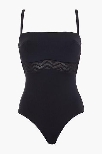 SEAFOLLY Active Zigzag mesh-trimmed swimsuit