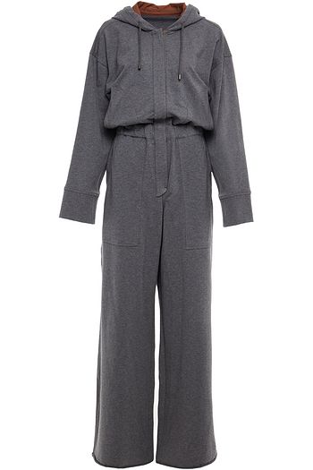 BRUNELLO CUCINELLI Bead-embellished French cotton-blend terry jumpsuit