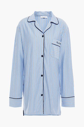 NINETY PERCENT Striped organic cotton-jersey nightshirt