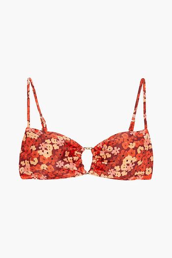 VIX PAULA HERMANNY Paris Erin chain-trimmed floral-print bikini top