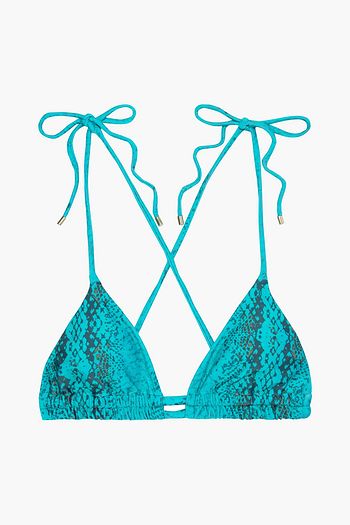 VIX PAULA HERMANNY Taman Camilla ruched snake-print triangle bikini top