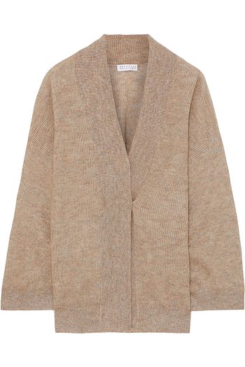 BRUNELLO CUCINELLI Metallic ribbed-knit cardigan