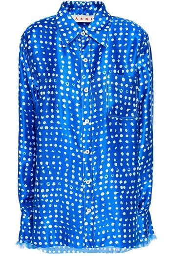 MARNI Printed cupro-satin shirt