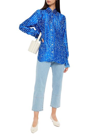 MARNI Printed cupro-satin shirt