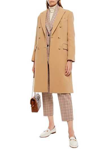 SANDRO Bayane double-breasted wool-blend twill coat
