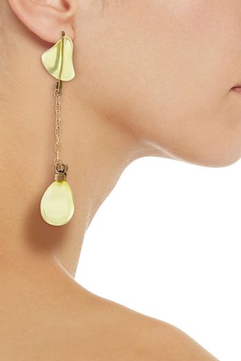 MARNI Gold-tone resin earrings
