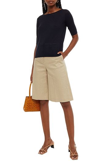 JOHN SMEDLEY Pointelle-knit cotton top