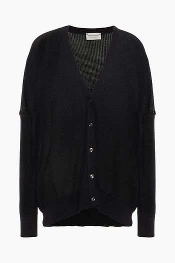 JOHN SMEDLEY Pointelle-knit cotton cardigan