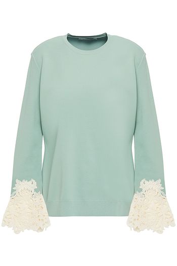 VALENTINO Pullover aus Stretch-Strick mit Guipure-Spitzenbesatz