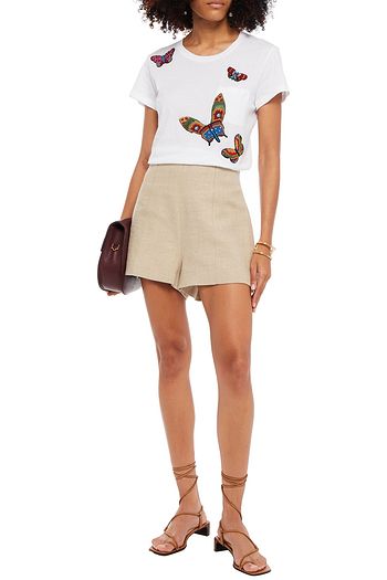 VALENTINO Embellished cotton-jersey T-shirt