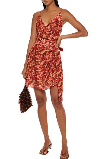 VIX PAULA HERMANNY Paris Lyssa wrap-effect floral-print voile mini dress