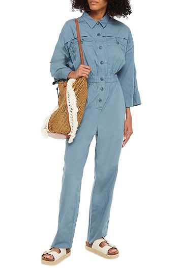 SEA Tabitha cotton-blend poplin jumpsuit