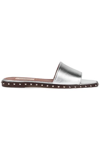 VALENTINO GARAVANI Rockstud metallic leather slides