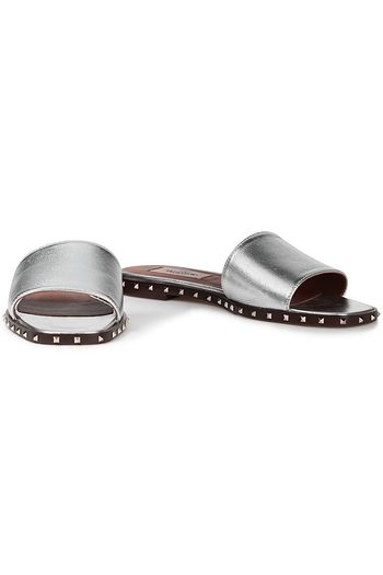 VALENTINO GARAVANI Rockstud metallic leather slides