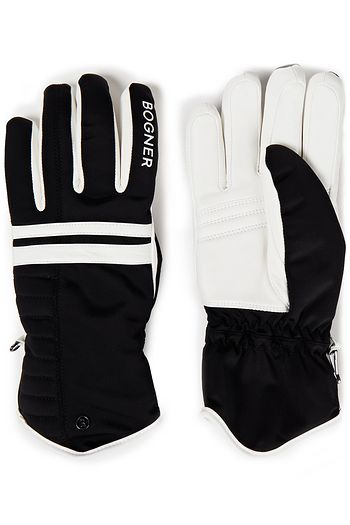BOGNER Naila two-tone leather and shell ski gloves