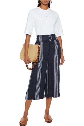 SEA Lyndee striped cotton-twill culottes