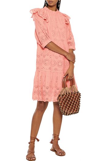 SEA Daisy ruffled broderie anglaise cotton dress