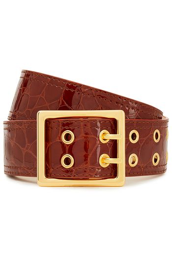 MARNI Croc-effect leather belt