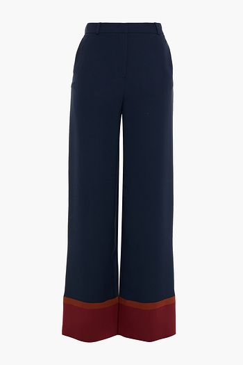 LORO PIANA Color-block silk-crepe wide-leg pants