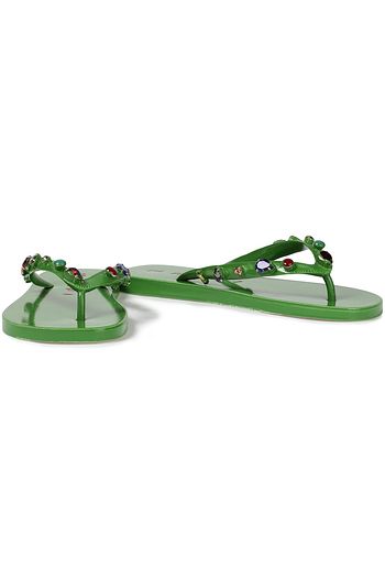 MARNI Crystal-embellished rubber flip flops