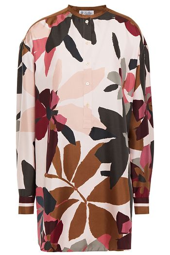 LORO PIANA Floral-print silk-twill tunic