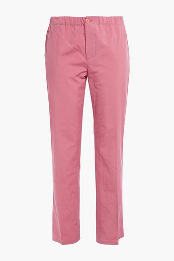 LORO PIANA Cotton and silk-blend tapered pants