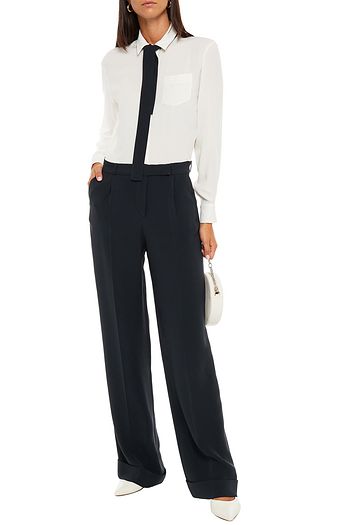 LORO PIANA Two-tone silk-blend crepe jumpsuit
