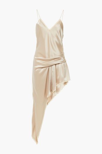 ALEXANDER WANG Lace-trimmed draped satin mini dress