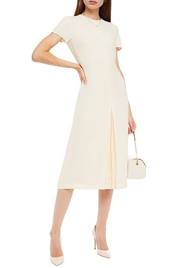 LORO PIANA Pleated silk-crepe midi dress